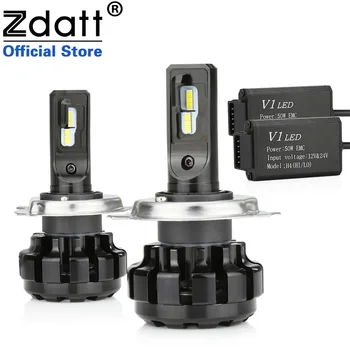 

Zdatt H4 Led Bulbs HB2 Car Headlight Lamps Running Lights H1 Canbus 100W 12000Lm 6000K Foglights 12V Automobiles Universal