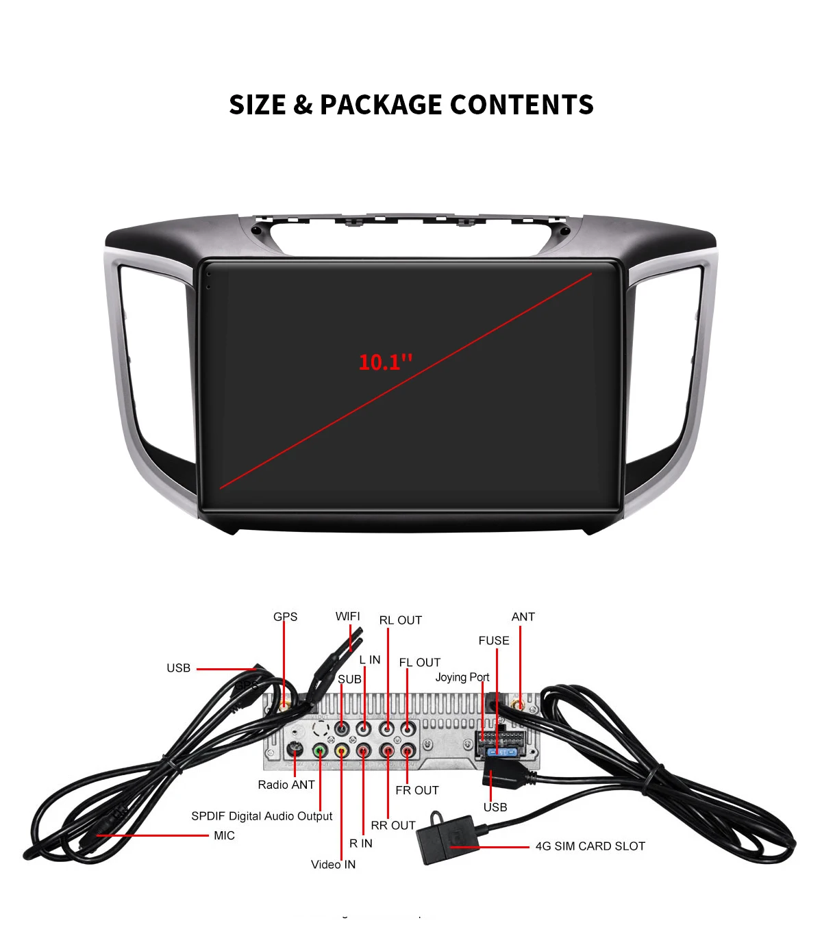 Excellent Android 8.1 octa core 64GB JOYING 10.1 inch 4G HD car dvd gps stereo for HYUNDAI IX25 CRETA radio video audio multimedia player 20