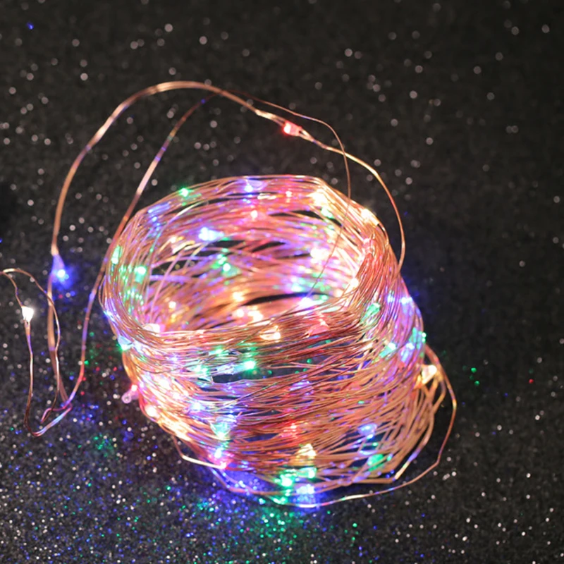 USB 10 м 100LED медная проволока гирлянда Крытый открытый декоративный Сказочный светильник