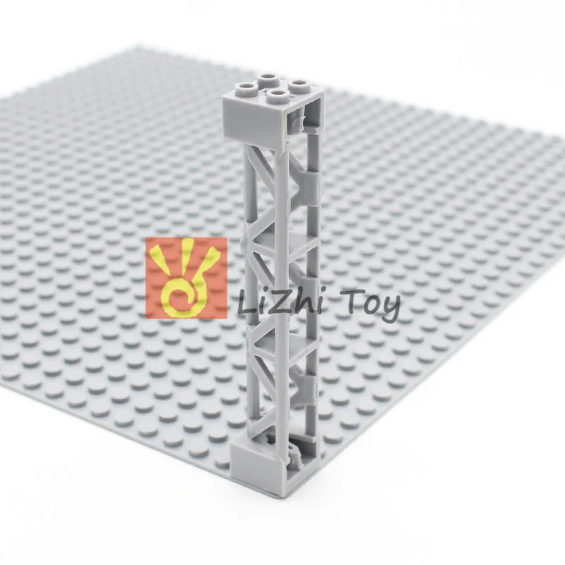 MOC блоки Поддержка 2x2x10 балка треугольная Вертикальная DIY просветить блоккирпичи совместимые частицы строительный блок игрушка аксессуар - Цвет: light grey 20pcs