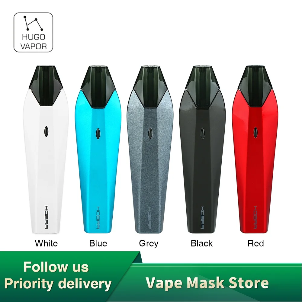 100% оригинал Hugo Vapor Kobra Pod Kit 500 мАч встроенный аккумулятор с 1.5ohm керамической