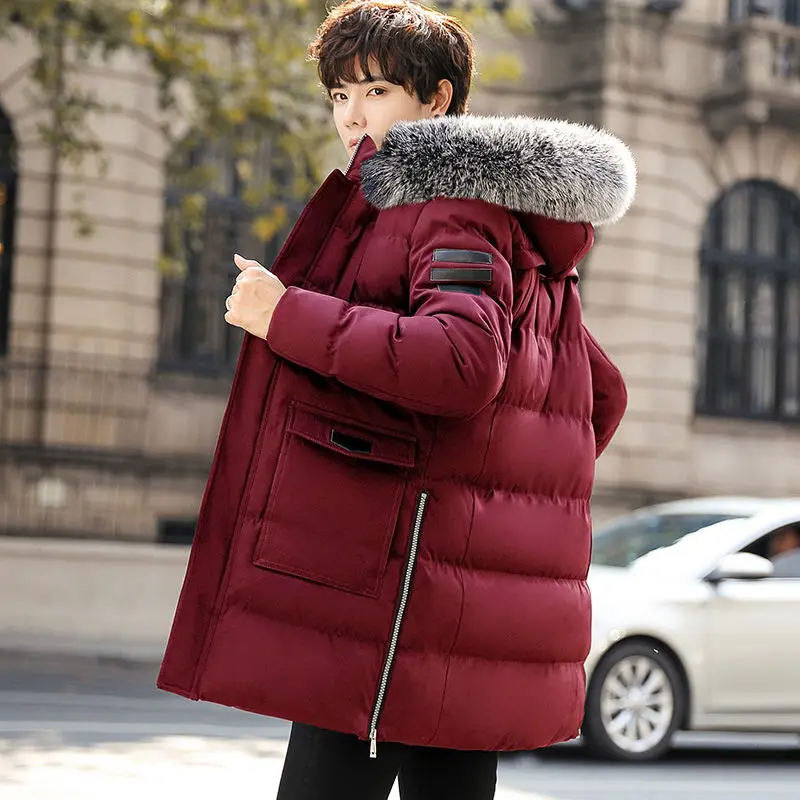 Winter thick men's cotton shirt Slim short cotton jacket students Large size new trend coat down cotton padded clothes