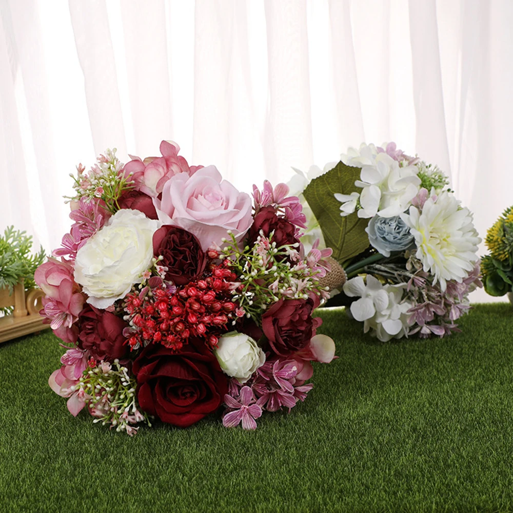 Simulation Holding Bouquet Wedding Bride Artificial Flower Photography Photo Prop Wedding Supplies