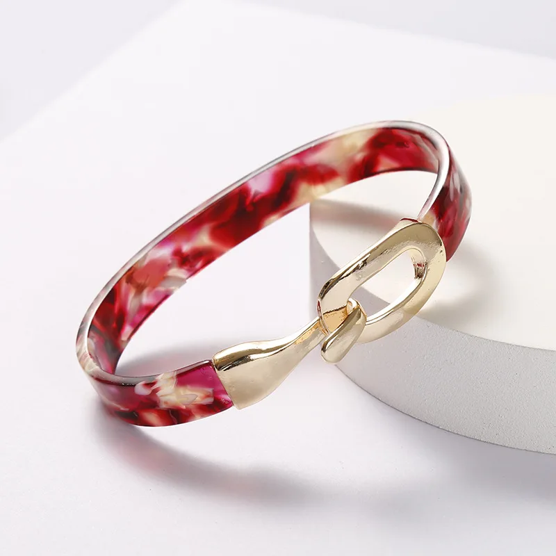 

2019 New Women Resin Acrylic Bangle With Acetate Bracelet Fashion Charm Leopard Bangle Gift For Girls Simple Jewelry Wholesale