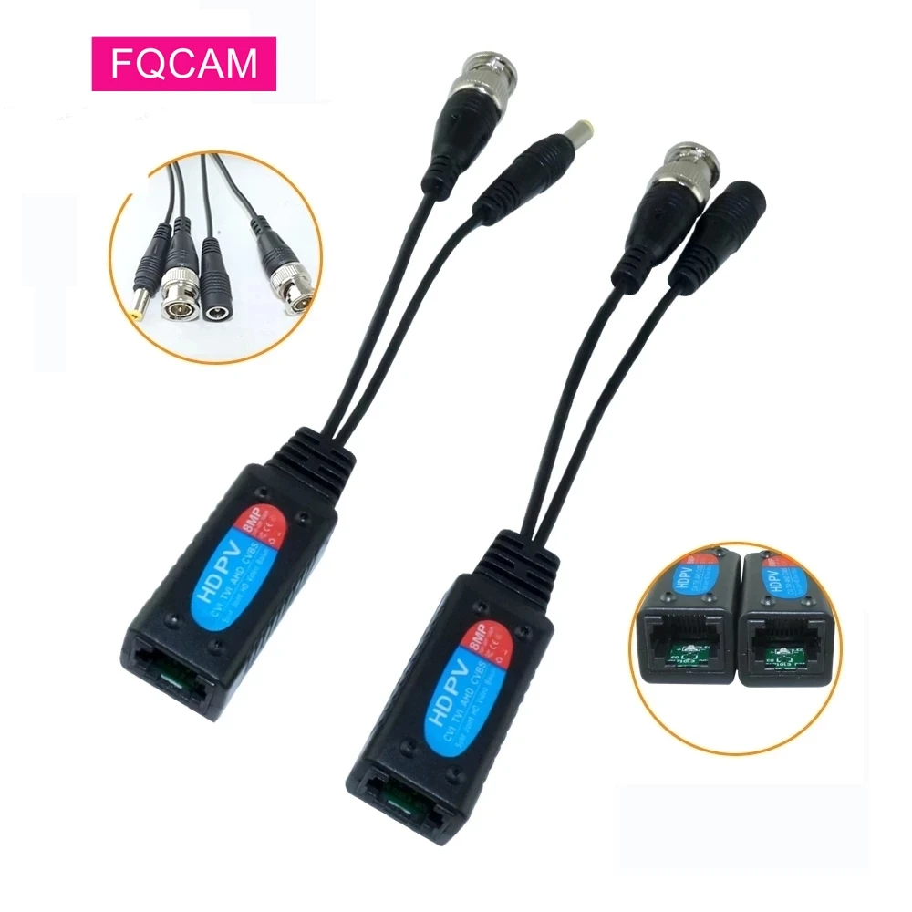 5 Pairs 4K 8MP CCTV Coax BNC Video Transfer to RJ45 Passive Transceiver ...