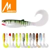 MEREDITH 70mm 90mm 110mm cannibale courbe queue artificielle Wobblers leurres de pêche appâts souples Silicone alose ver basse leurre souple ► Photo 1/6