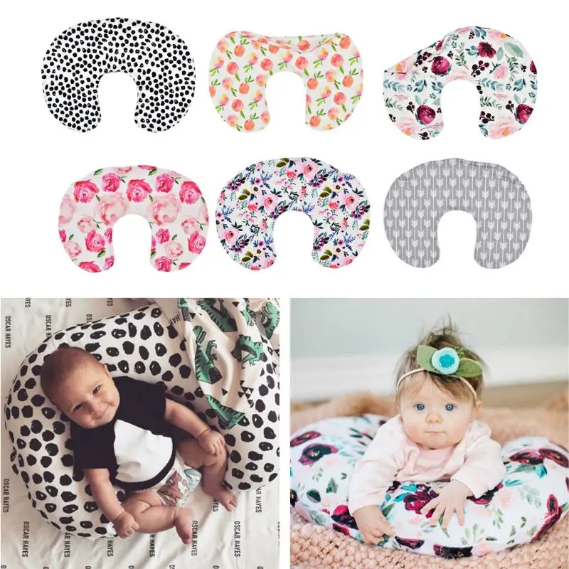 Baby U-shaped Breastfeeding Pillowcase Multi-function Removable Washable Printed Pillow Cover (Just cover)