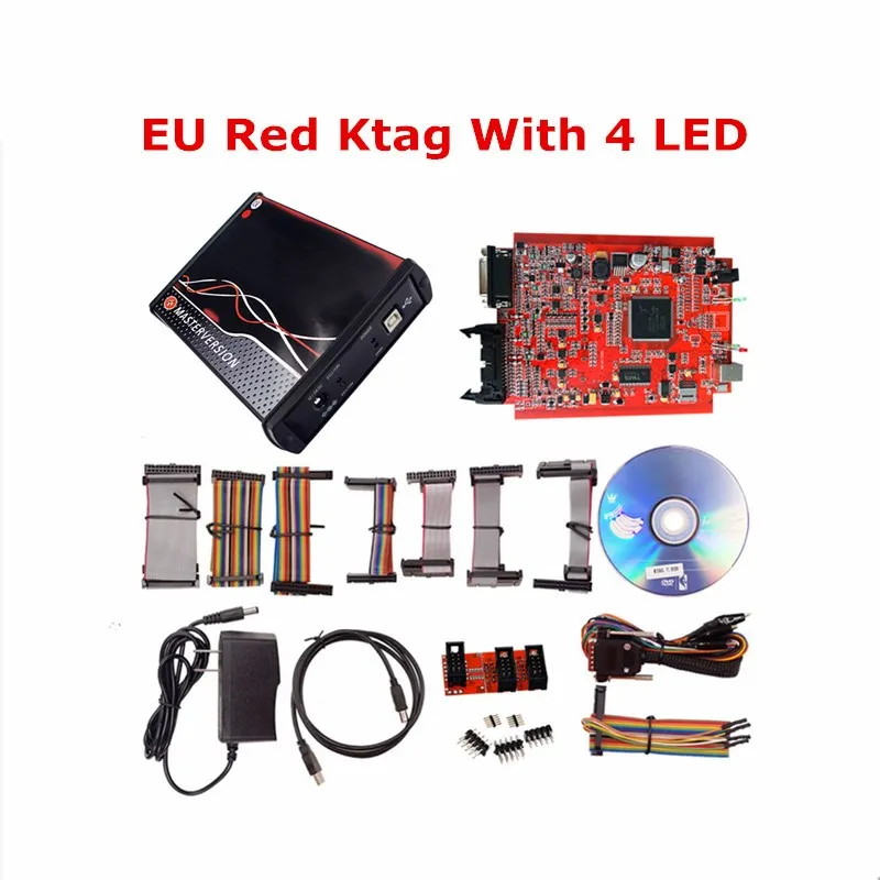 Unlimited 2.80 EU Red KTAG V7.020 4 LED 2.25 SW Online KESS V5.017 K-TAG 7.020 Master KESS 5.017 OBD2 Tuning ECU Programmer small car inspection equipment Code Readers & Scanning Tools