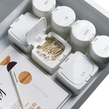 

Multifunction Storage Box Portable Solid Color Household Storage Organizers for Cotton Swabs Toothpick Needle Storage Containers