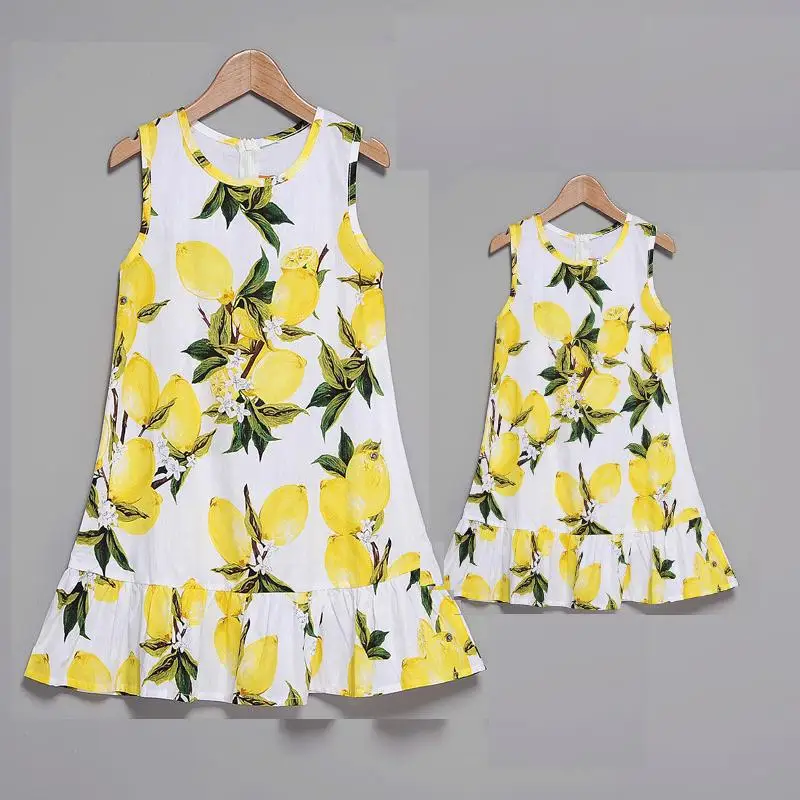 

matching outfits family look big sister mama dress summer print baby girl clothes fashion dresses mother & daughter floral xxl