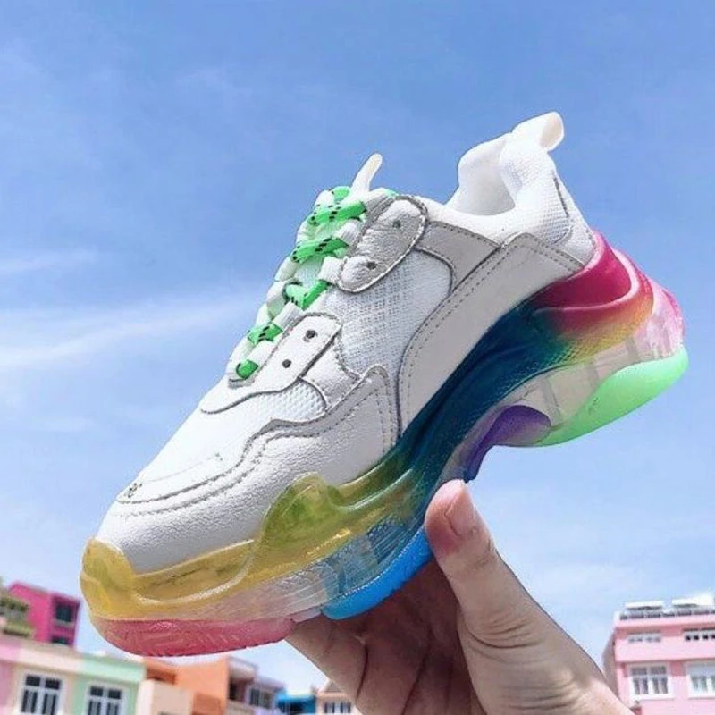 

NEW Sneakers Women Trendy Chunky Dad Shoes Woman Fashion Thick Sole Ladies Platform Shoe Laces zapatillas mujer Chaussures W608