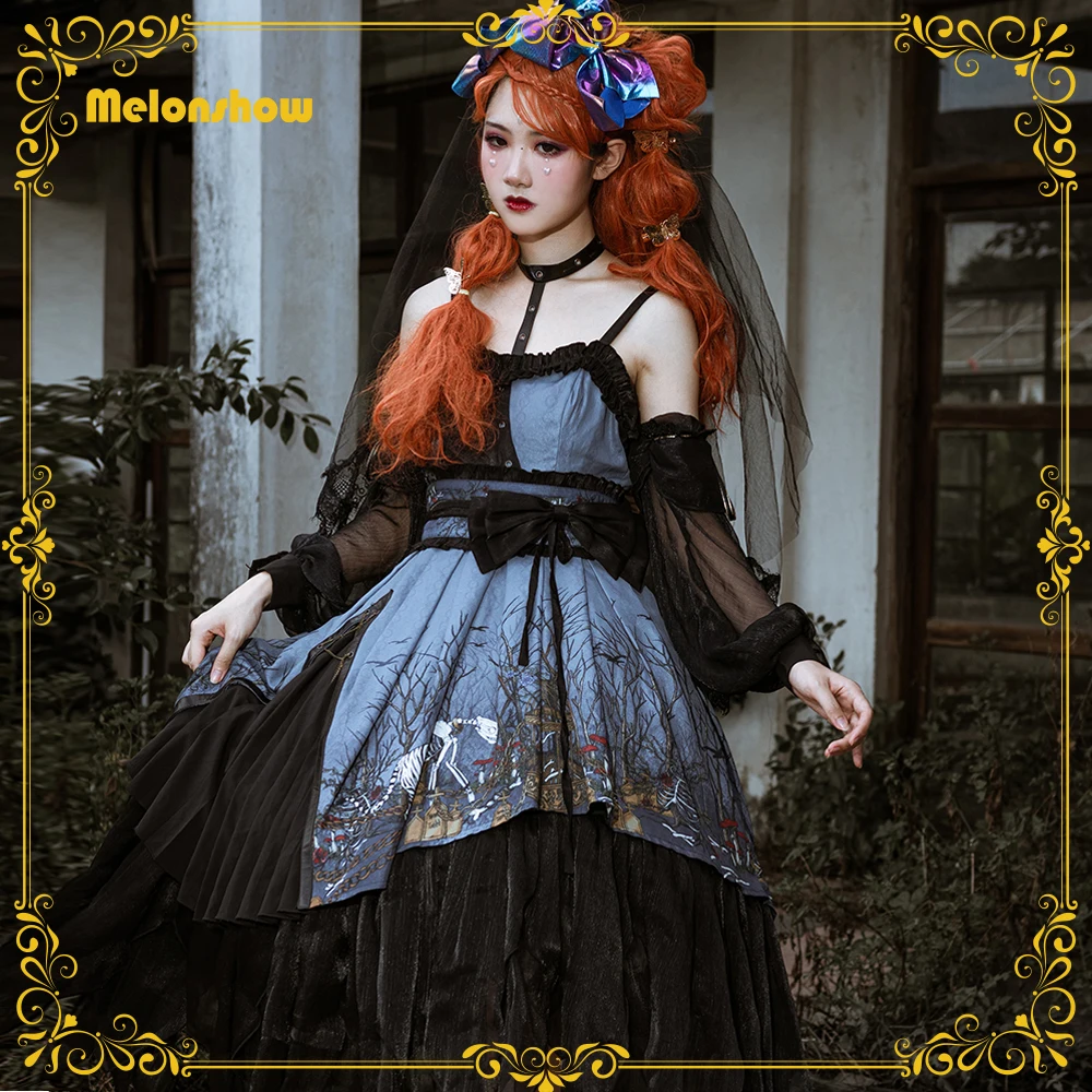 

Melonshow Gothic Lolita Black Plus Size Victorian Dress Vintage Lolita Skirt Woman Kawaii Clothing Retro Renaissance Noble Sweet