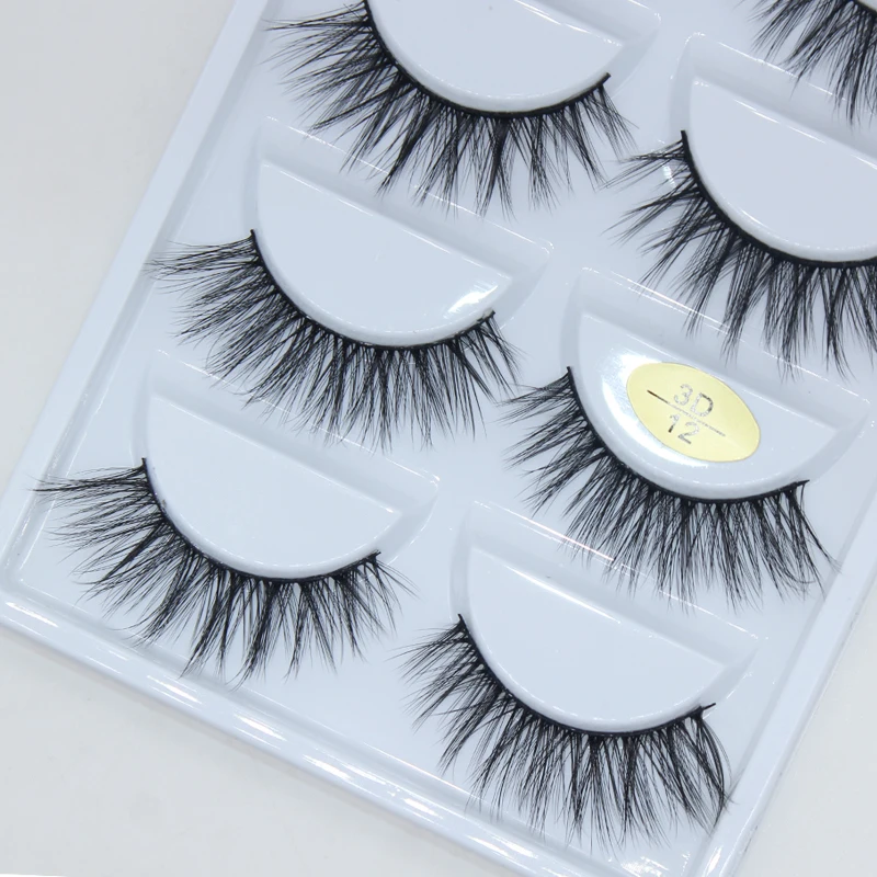 3D false eyelash professionals soft eyelash extension 5 pairs 3D 5P12
