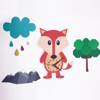 

Cartoon Wall Clock with Cartoon Wall Stickers Cute Modern Decoration for Home Kids Bedroom HKS99