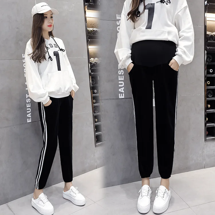 

Pregnant Women Pants Autumn Clothing Gold Velvet Outer Wear Sports Casual Beam Foot Mouth Pregnant Women Maternity Pants Trouser