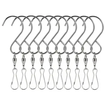 

10Pcs Hooks Rustproof Stainless Steel Durable Hanging Smooth Spinning Hook Swivel Hanger Rotating Hook For Flower Basket