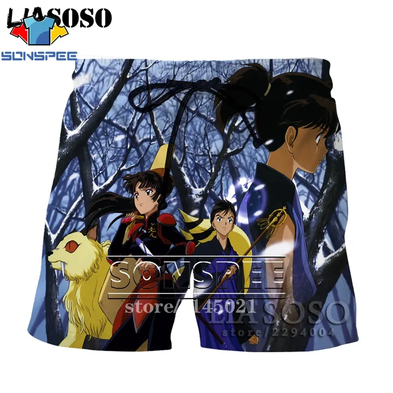 SONSPEE, 3D принт, аниме, Inuyasha, мужские, женские, дышащие, пляжные шорты, летние, для фитнеса, штаны, повседневный стиль, качественная спортивная одежда, D09