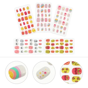 

120pcs False Detachable Cartoon Fake Girls Teenager Kids Nail Wrap Nail Tips Manicure Sticker Nail Plate Nail Art Design