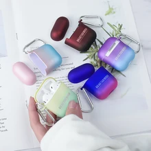 Градиентный футляр для наушников для Airpods 2, модные матовые Беспроводные наушники с Bluetooth, чехол для зарядки, чехол для Apple AirPods