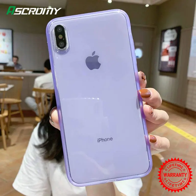 

Fashion Transparent Phone Case For iPhone X XS Max XR 8 Plus 7 6 6S Soft Silicone Clear Cover Slim Shockproof Luxury Accessories