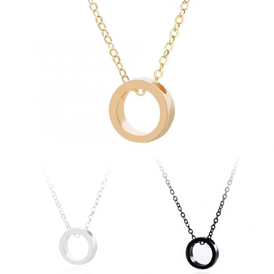 3 Colors Simple Couple Alloy Geometry Metal Circle Necklace Jewelry Accessory Valentine Gift Statement | Украшения и аксессуары