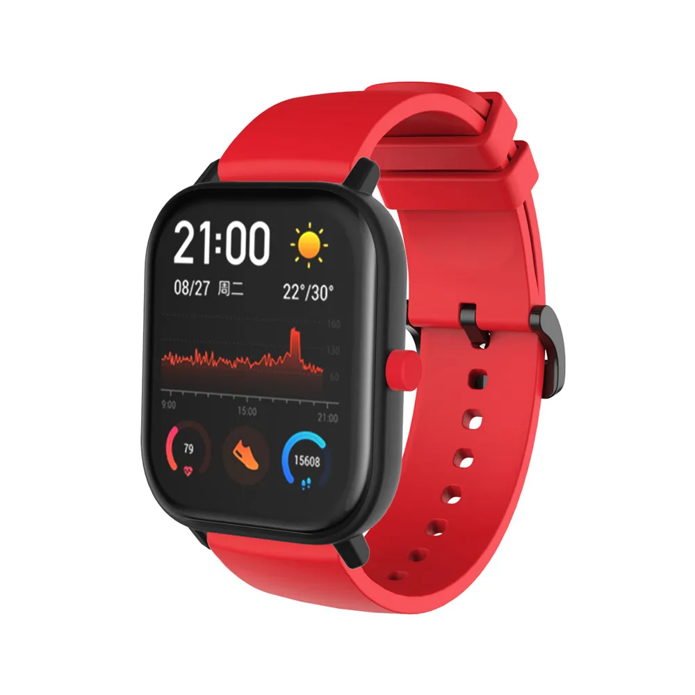 20 мм силиконовый ремешок для часов Huami Amazfit Bip GTS GTR 42 мм спортивный ремешок браслет для samsung Galaxy 42 мм Active2 gear S2