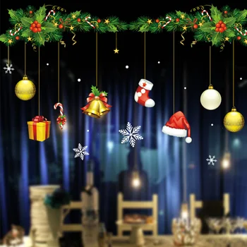 

Christmas Tree tie Glass Stickers DIY South Korea Adhesive Paper Decorations Snowman Flower Stickers