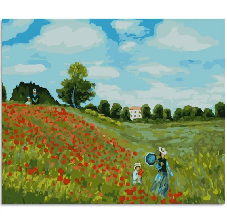 zc0814-9 CHENISTORY Frame Landscape DIY Painting By Numbers Kit Modern Wall Art Picture By Numbers Acrylic Canvas Painting For Home Decor - Цвет: zc0814-9