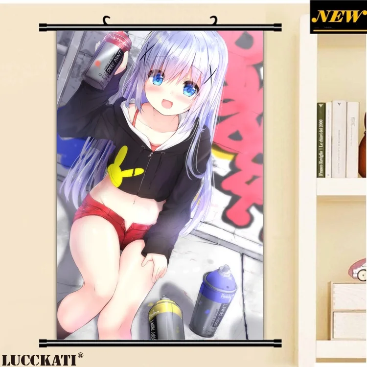 40X60 см, Gochiusa Gochuumon wa Usagi Desu ka Rabbit, сексуальная лоли, мультфильм, аниме картинка, настенная прокрутка, холст, живопись, плакат