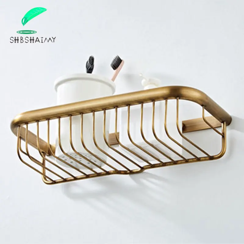 Antique Brass Wall Mount Shampoo Rack Bathroom shelf Bathroom accessories