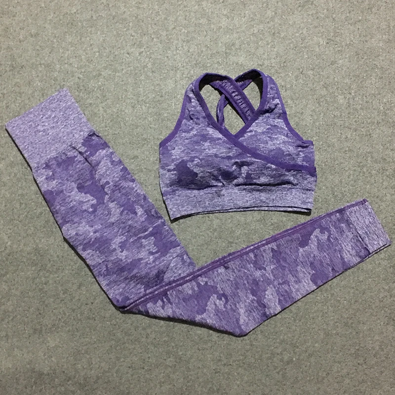 purple 1 camo set 2 шт. Камуфляжный фитнес-набор VIP - Цвет: purple 1 camo set