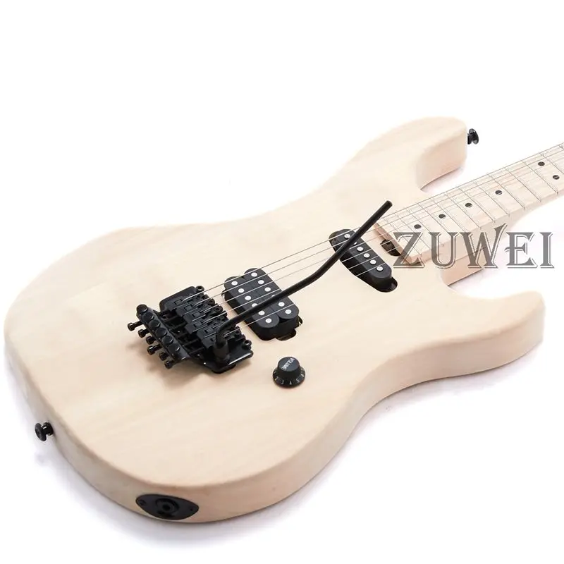 2019High Quality Electric Guitar 22 Frets 6Strings Bridge Natural Color left hand
