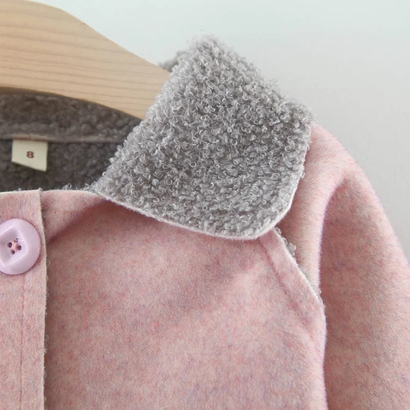 Зимнее вельветовое теплое пальто для маленьких девочек плотная флисовая детская верхняя одежда для новорожденных хлопковая смесь однотонные детские пальто и куртки От 1 до 4 лет