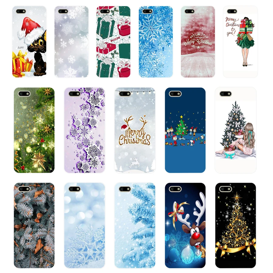 

343 New Year Snowman Colorful Merry Christmas 3 Soft Silicone Tpu Cover Case for huawei Honor 7a 5.45 pro 5.7 7c 7x y5 2018 case
