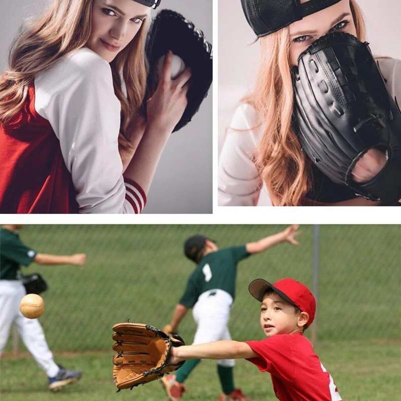 Baseball Glove Outdoor Sports Glove Softball Practice Equipment Size 9.5/10.5/11.5/12.5 Left Hand for Adult Man Woman Training