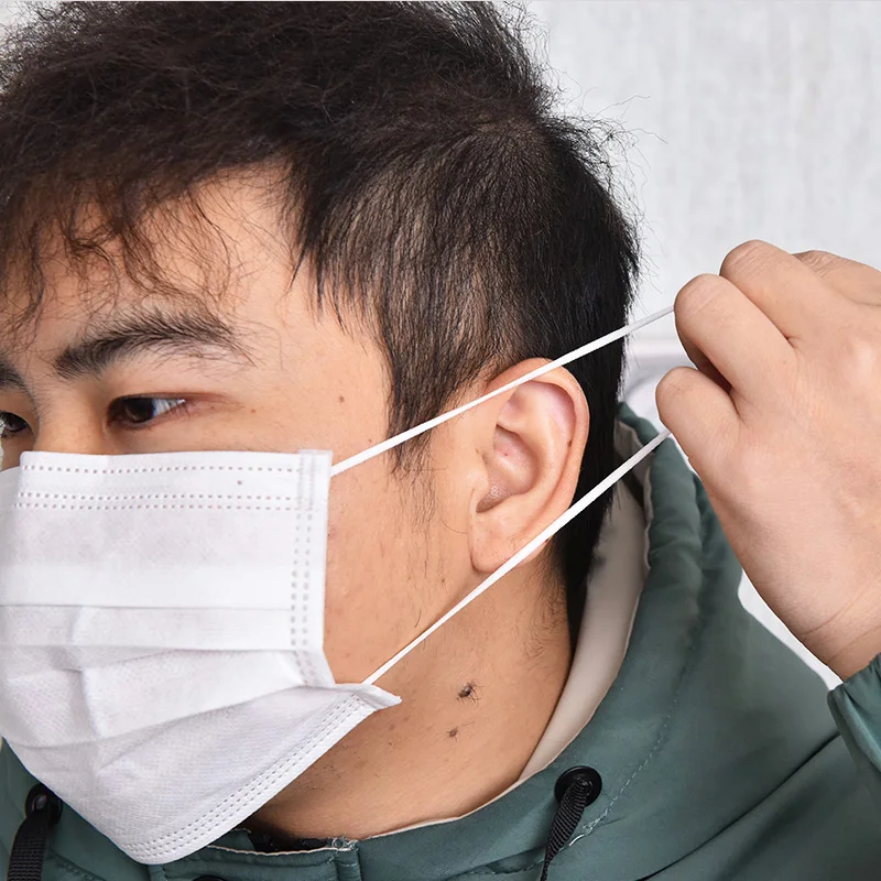 

white PM2.5 Disposable Non-Woven Masks Protection masque Three-layer Filter Anti-dust Mouth Unisex Coronavirus mouth face Masks