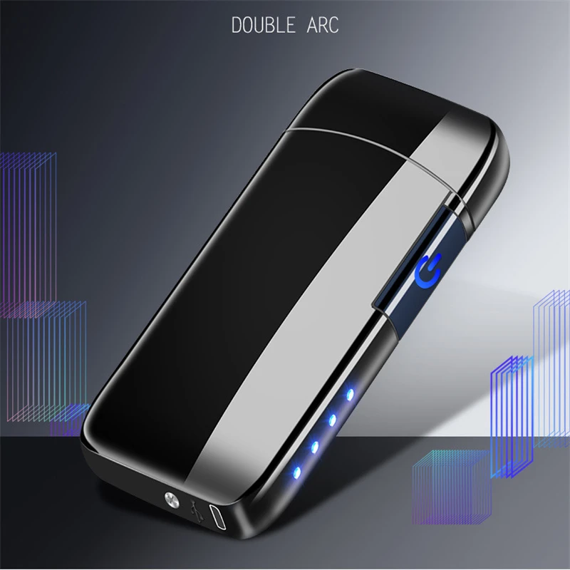 Зажигалки с двумя дугами, плазменная USB Зажигалка, сенсорный переключатель, зажигалка, сигареты для курения, Электронная зажигалка, тонкая зажигалка