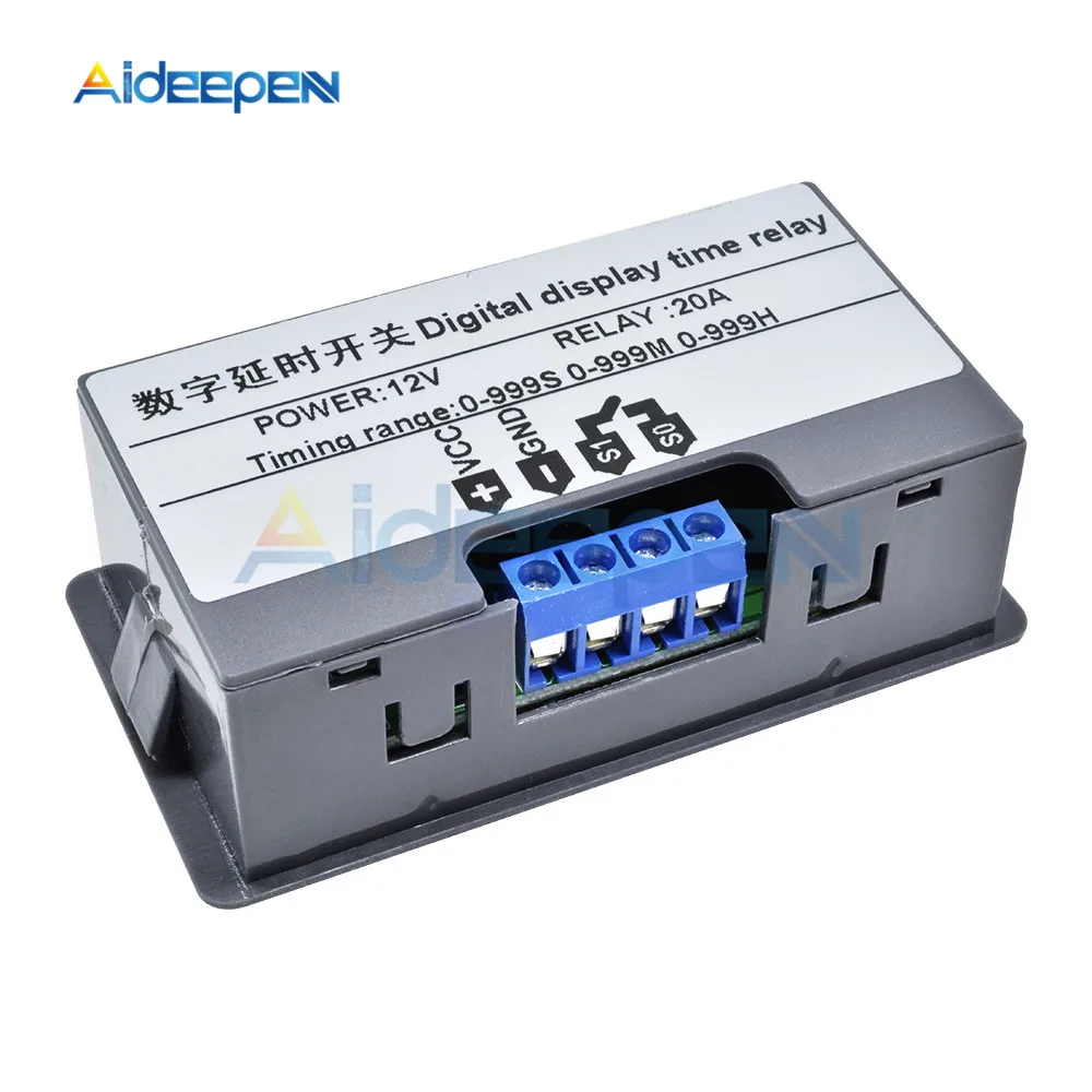 DC 12V 24V AC 110V 220V Цифровой цикл реле задержки таймера модуль платы с светодиодный двойной дисплей времени реле времени переключатель 0~ 999