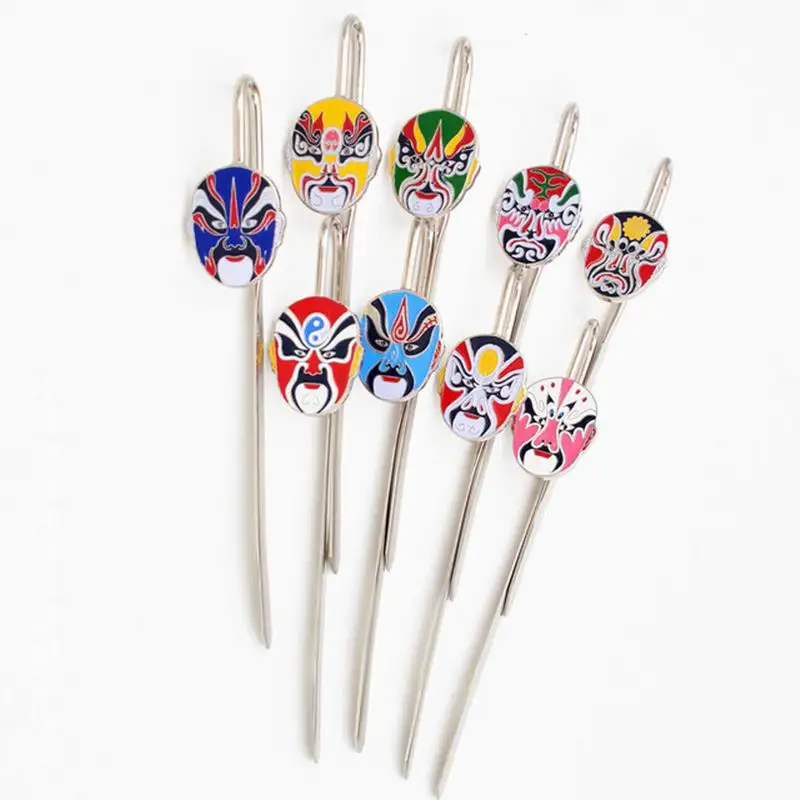 100 шт Китайский Стиль Пекинская опера Facebook закладки индивидуальные металлические лысые из нержавеющей стали желаемые закладки креативные сувениры