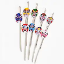 100 шт Китайский Стиль Пекинская опера Facebook закладки индивидуальные металлические лысые из нержавеющей стали желаемые закладки креативные сувениры