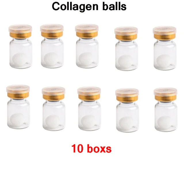 Japan Pure Collagen Ball Natural Silk Protein Anti Aging Essence Firming Wrinkle Removal Facial Serum Korean Cosmetics 10 boxs