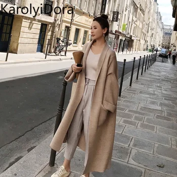 

Winter Elegant Winter Coats Loose knit Cardigan Woolen Sweater Oversized Extra Soft High-end Cardigan Knitting Coat for Women