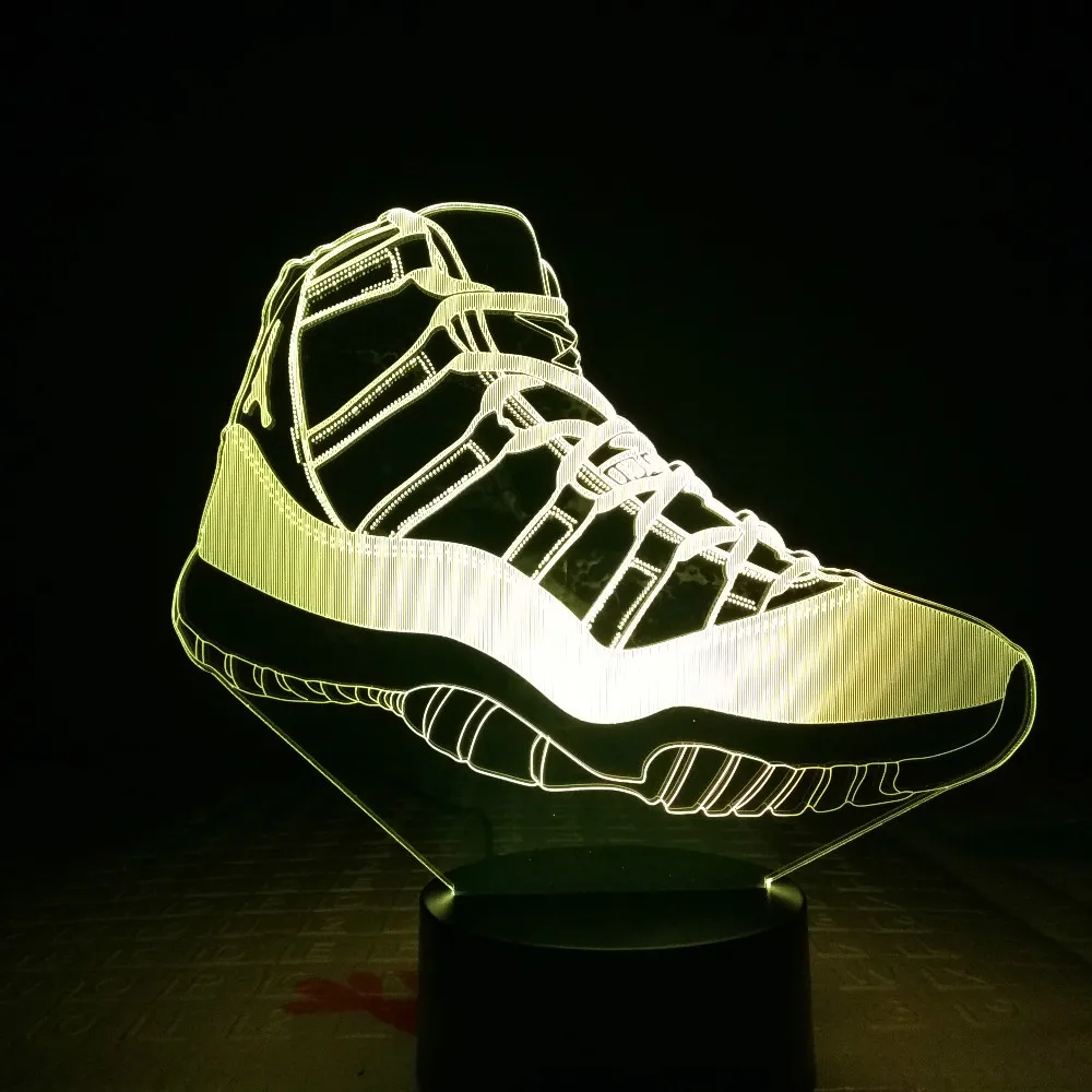 Тапки Jordan AJ 11 детский Ночной светильник Led баскетбол Michale Jordan домашний декоративный светильник детский подарок прикроватная настольная лампа 3D