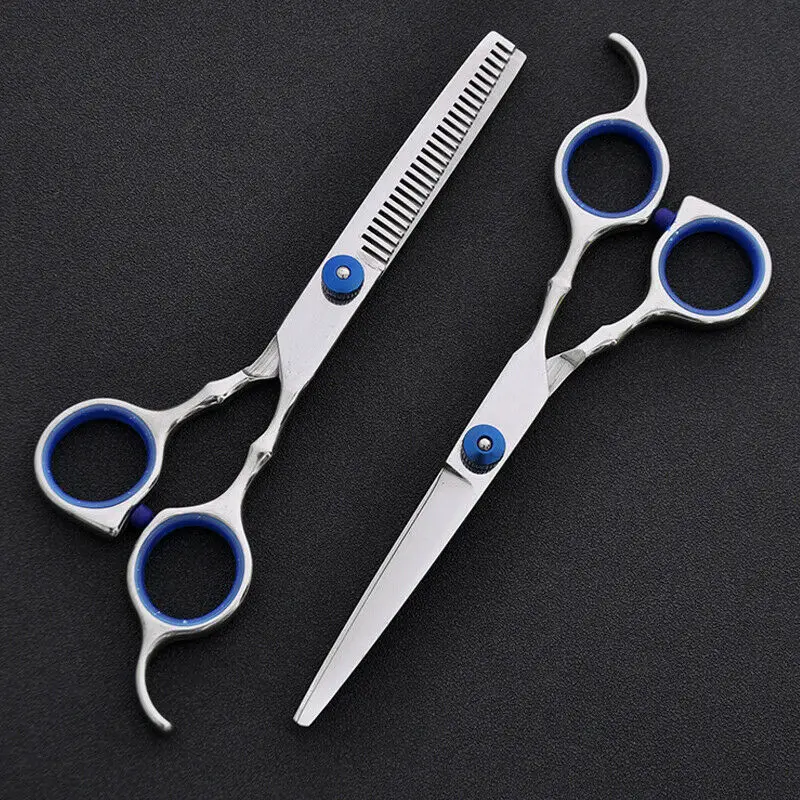 6" Stainless Steel Pet Dog Gromming Scissors Up Down Curved Shears Sharp Edge Animals Cat Hair Cutting Barber Cutting Tools Kit
