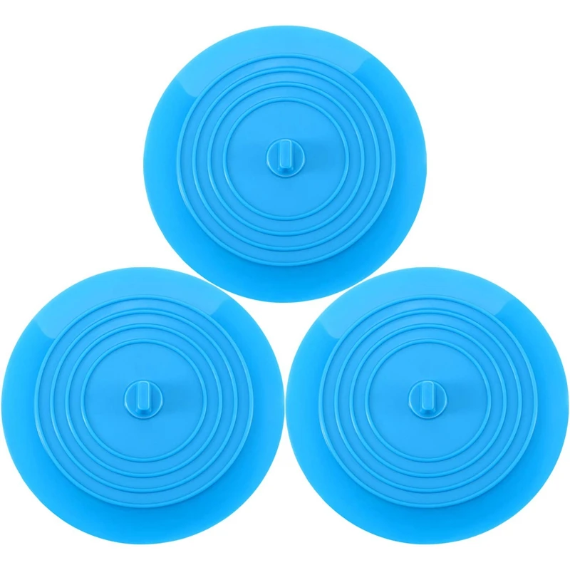 

Tub Stopper 3 Pack, 6 Inches Large Silicone Bathtub Stopper Drain Plug Sinks Hair Stopper Flat Suction Cover For Kitchen Bathr