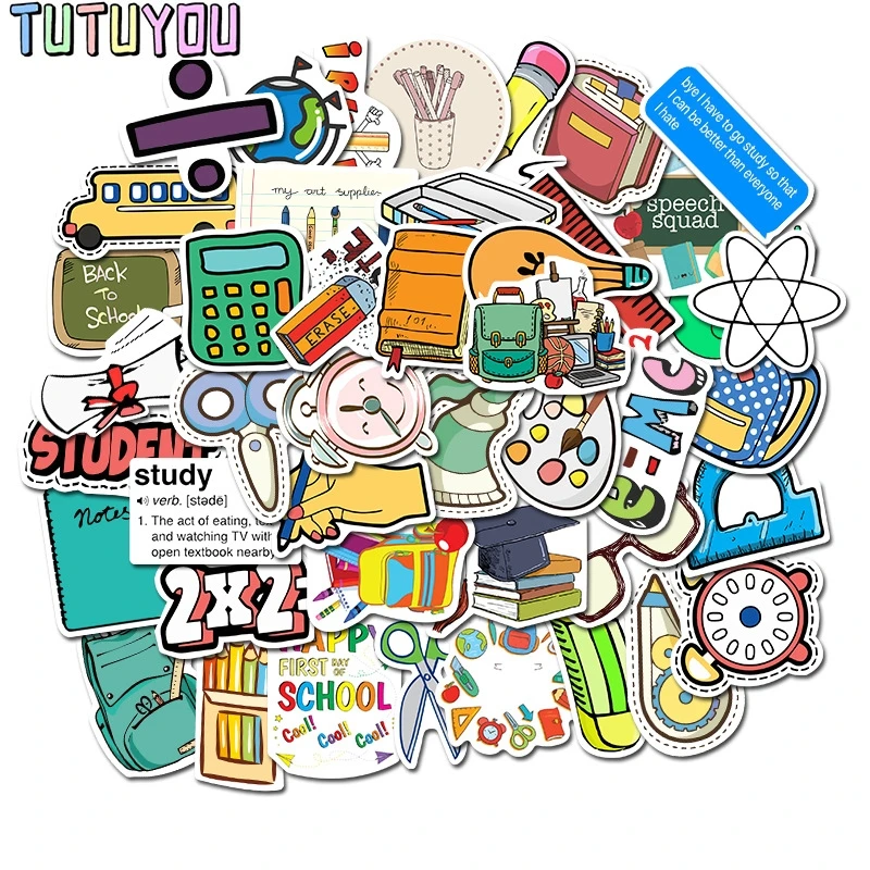 

PC1882 50pcs/set School Supplies Cartoon Scrapbooking Stickers Decal For Guitar Laptop Luggage Fridge Graffiti Sticker