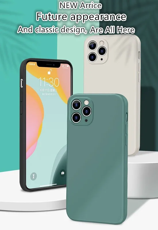 Новый роскошный оригинальный квадратный Мягкий силиконовый чехол для iPhone 12 11 Pro X