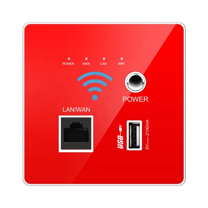 

300M Wireless WIFI Wall Embedded Router USB Charging Socket WiFi Repeater