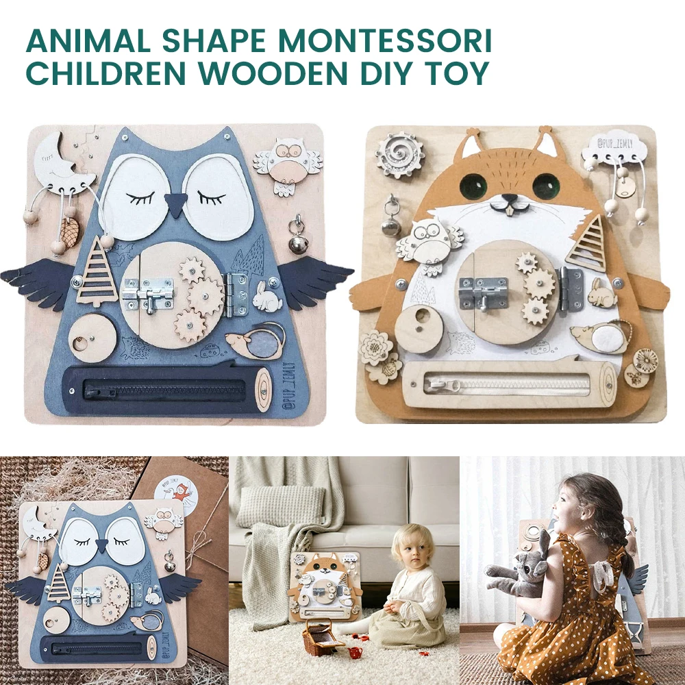 Wooden Sensory Activity Board Toddler Montessori Fine Motor Skills