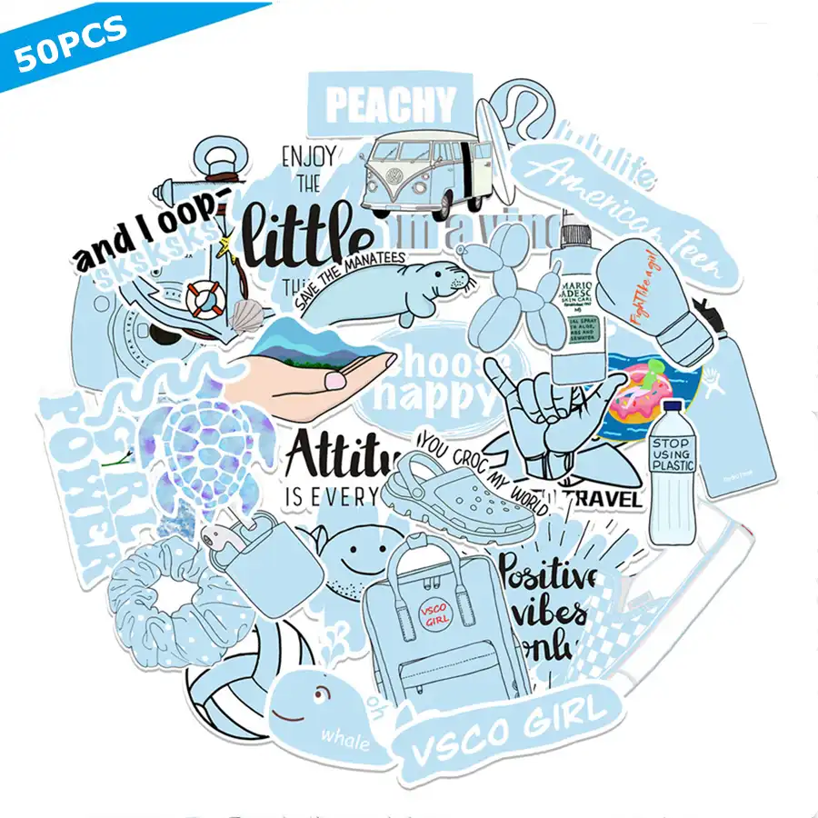 stickers for hydro flask blue